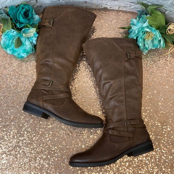 BareTraps Shoes Baretraps Alysha Brush Brown Wide Calf Boots Mwc